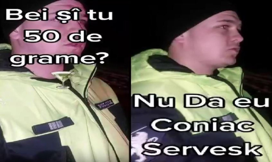 "Пью коньяк" – полицейский в Молдове согласился выпить с водителем