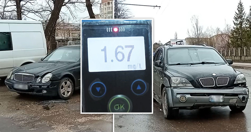 В Бельцах пьяный водитель совершил 2 ДТП за 10 минут