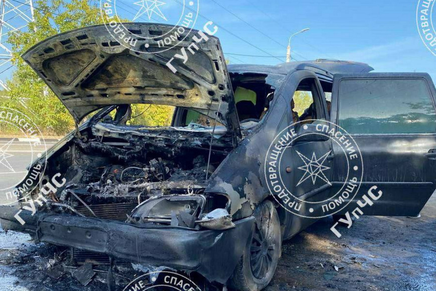 Пожар в Тирасполе: на трассе выгорел легковой автомобиль