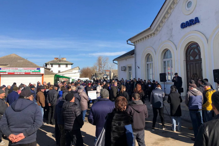 Акция протеста в Бессарабке: железнодорожники требуют свои зарплаты