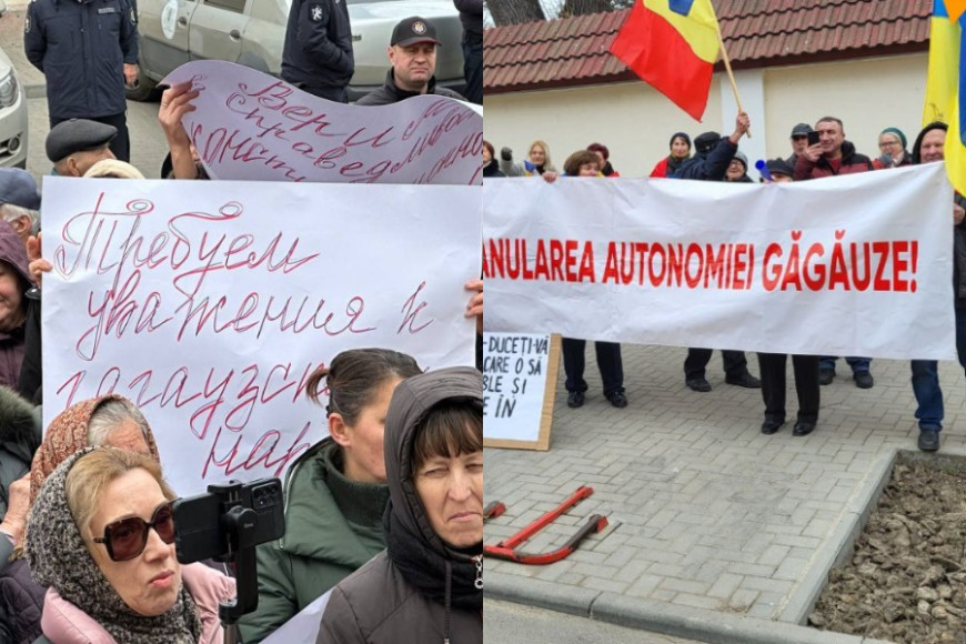 "Требуем аннулирования автономии Гагаузии". Протест и контрпротест идет у здания КС