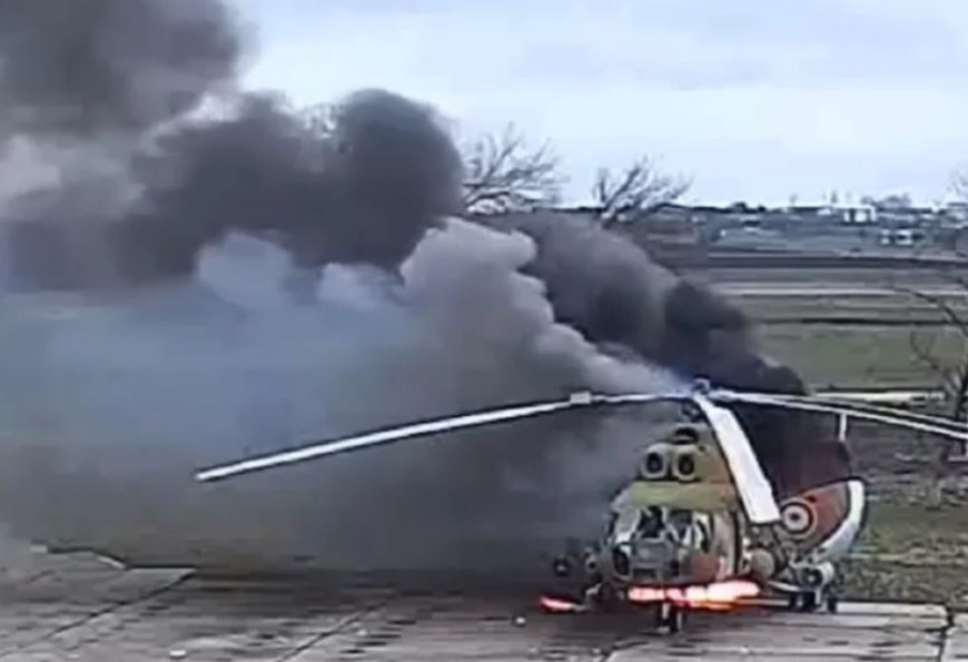 Взрыв вертолета дроном: в Бюро реинтеграции назвали случившееся видеомонтажом