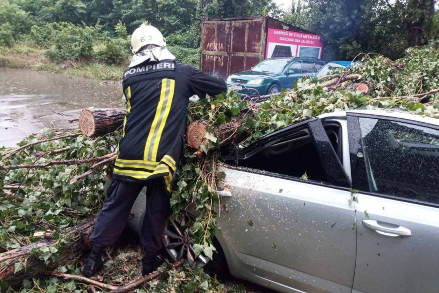 Шквалистый ветер повалил сотни деревьев в Кишиневе; часть Гагаузии – без света