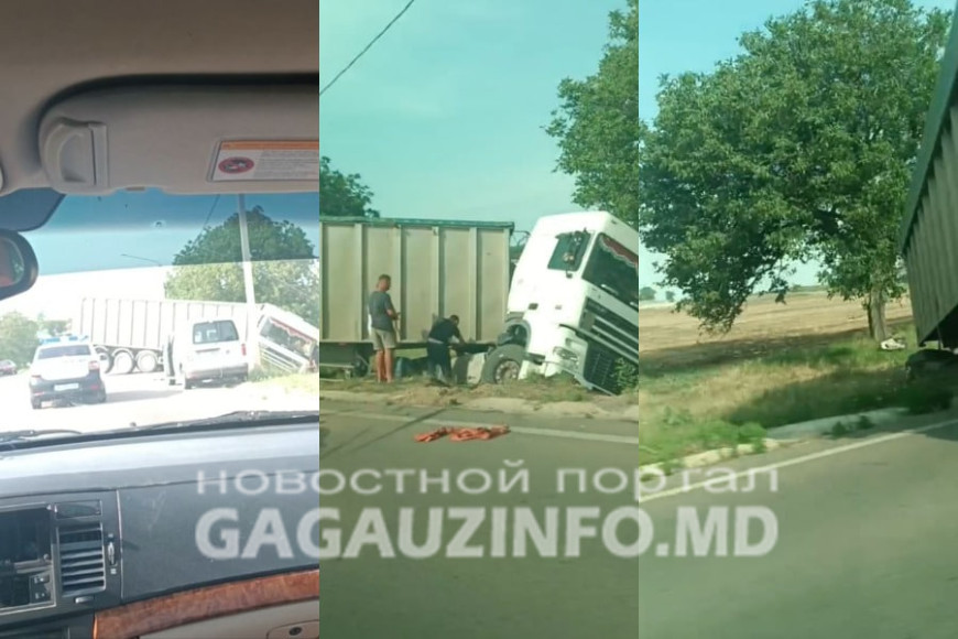 ДТП на дороге Комрат-Вулканешты: фура оказалась в кювете