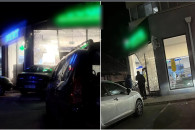 В Хынчештах легковой автомобиль въехал в местный супермаркет