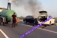В Чимишлии столкнулись два автомобиля – начался пожар