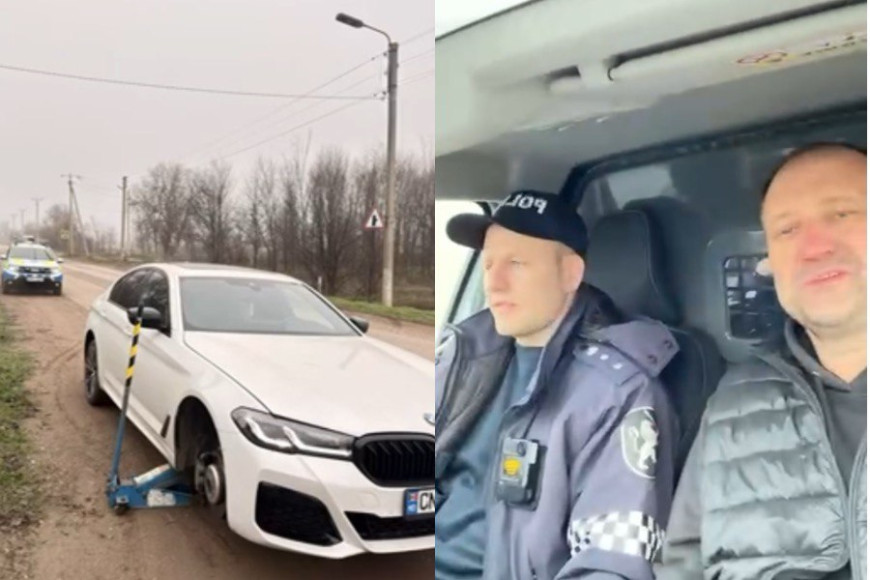 На дороге в Ферапонтьевке водитель остался без колеса - помогла полиция
