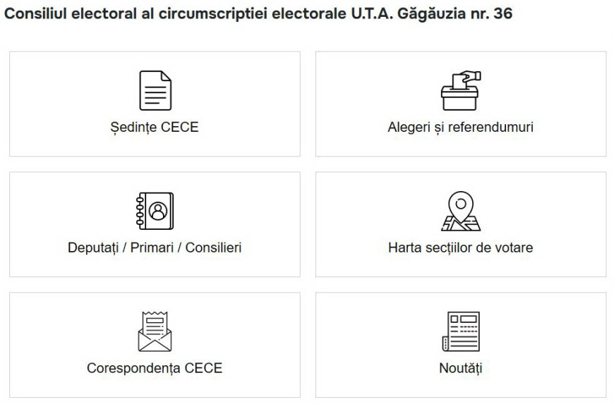 "Сайт" избирательного совета Гагаузии теперь есть на сайте ЦИК Молдовы
