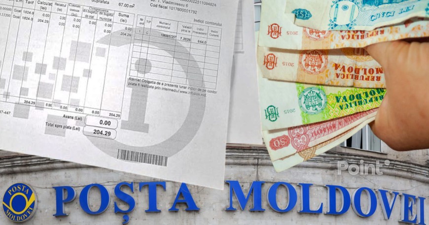 Оплата коммунальных счетов станет дороже через "Почту Молдовы": 4,50 лея за квитанцию