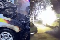 В Комрате подожгли автомобиль полиции – мужчину задержали