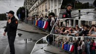 Народ - за ограждением, как во времена Плахотнюка. Как граждане наблюдали за возложением цветов первыми лицами государства
