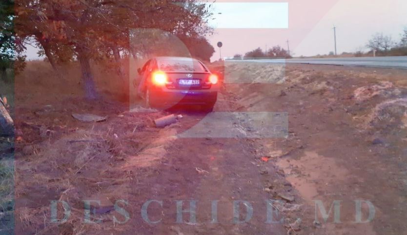 В Каушанах совершавший опасный обгон Lexus врезался в дерево