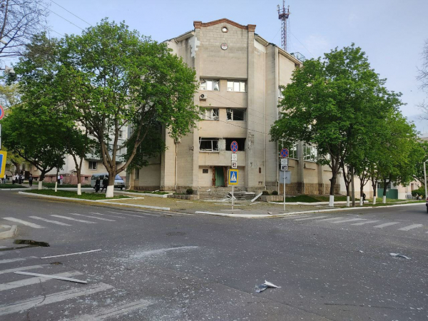 Опубликованы кадры обстрела здания МГБ Приднестровья
