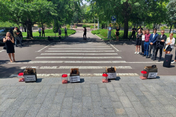 Мозги в подарок: «Молодая гвардия» ПСРМ устроила пикет у здания кабмина