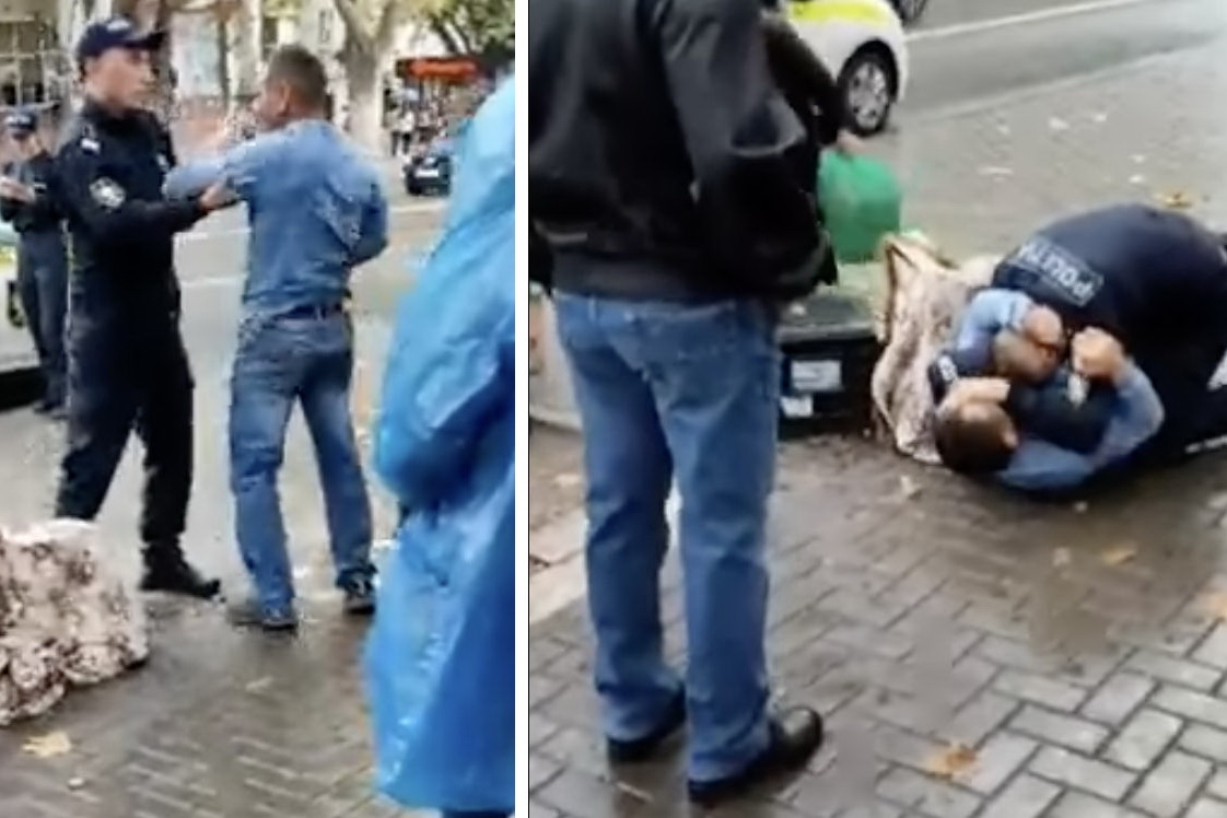 В Кишиневе мужчина подрался с полицейским, пытавшимся его задержать