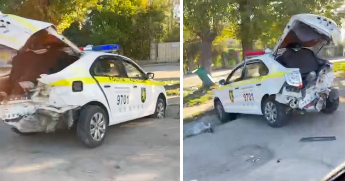 Полицейский автомобиль попал в ДТП в Кишиневе: есть серьезные повреждения