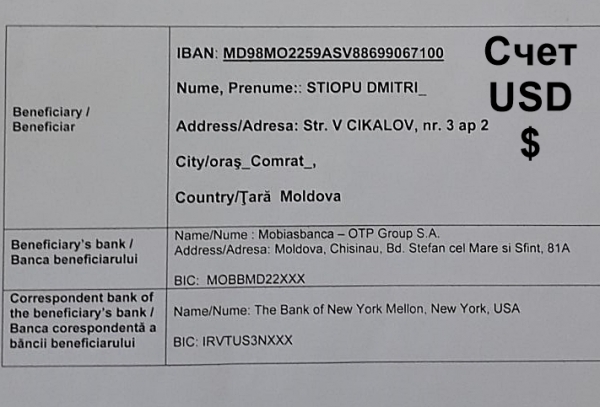 Желающие оказать помощь Дмитрию Штепу могут совершать переводы на банковскую карту в Молдове и России