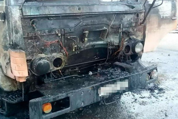 В Приднестровье водитель выпрыгнул из загоревшегося КамАЗа